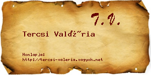 Tercsi Valéria névjegykártya
